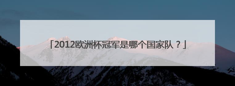 2012欧洲杯冠军是哪个国家队？