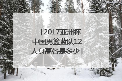 2017亚洲杯中国男篮蓝队12人身高各是多少