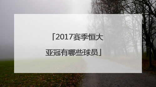 2017赛季恒大亚冠有哪些球员