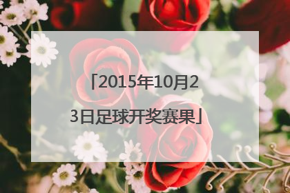 2015年10月23日足球开奖赛果