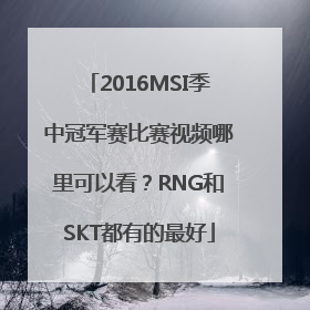 2016MSI季中冠军赛比赛视频哪里可以看？RNG和SKT都有的最好