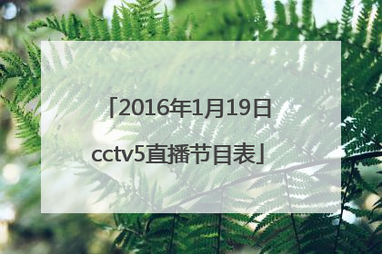 2016年1月19日cctv5直播节目表