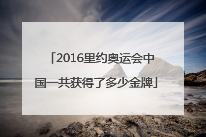 2016里约奥运会中国一共获得了多少金牌