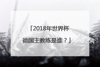 2018年世界杯德国主教练是谁？