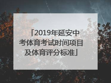 2019年延安中考体育考试时间项目及体育评分标准