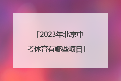 2023年北京中考体育有哪些项目