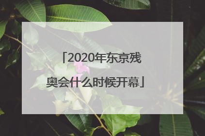 2020年东京残奥会什么时候开幕