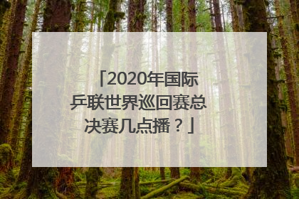 2020年国际乒联世界巡回赛总决赛几点播？