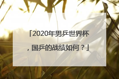 2020年男乒世界杯，国乒的战绩如何？