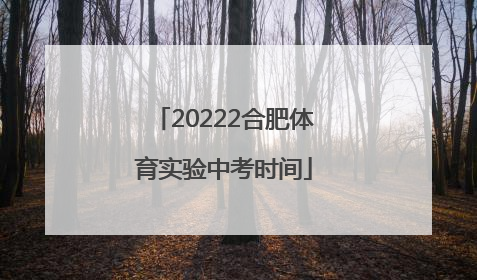 20222合肥体育实验中考时间