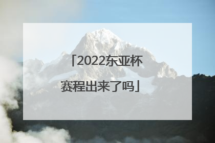 2022东亚杯赛程出来了吗