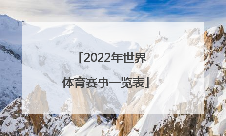 「2022年世界体育赛事一览表」2022年国内外体育赛事一览表