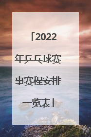 「2022年乒乓球赛事赛程安排一览表」乒乓球冠军赛2022赛程安排