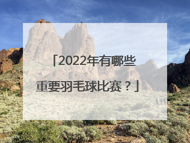 2022年有哪些重要羽毛球比赛？