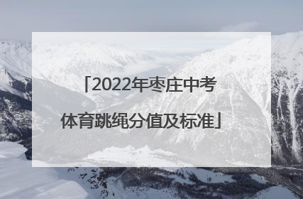 2022年枣庄中考体育跳绳分值及标准