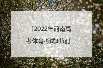 2022年河南高考体育考试时间