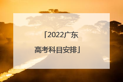 2022广东高考科目安排