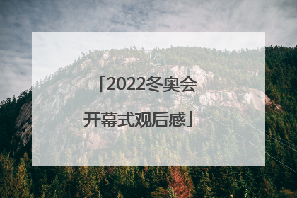 「2022冬奥会开幕式观后感」2022冬奥会开幕式观后感小学生