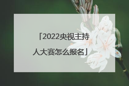 2022央视主持人大赛怎么报名