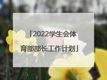 2022学生会体育部部长工作计划