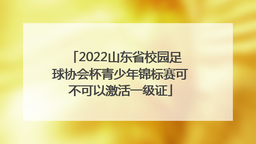 2022山东省校园足球协会杯青少年锦标赛可不可以激活一级证