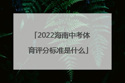 2022海南中考体育评分标准是什么