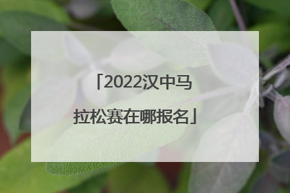 2022汉中马拉松赛在哪报名