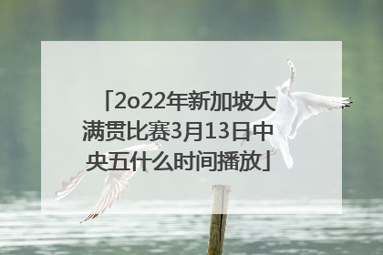 2o22年新加坡大满贯比赛3月13日中央五什么时间播放