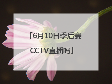 6月10日季后赛CCTV直播吗