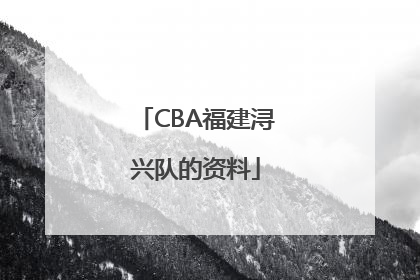 CBA福建浔兴队的资料