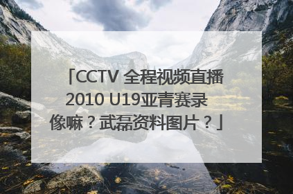 CCTV 全程视频直播2010 U19亚青赛录像嘛？武磊资料图片？