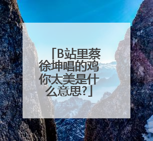 B站里蔡徐坤唱的鸡你太美是什么意思?