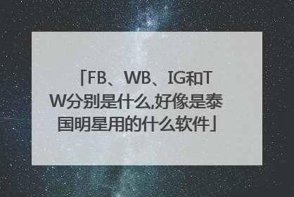 FB、WB、IG和TW分别是什么,好像是泰国明星用的什么软件