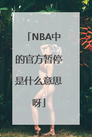 NBA中的官方暂停是什么意思呀