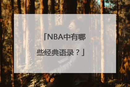 NBA中有哪些经典语录？