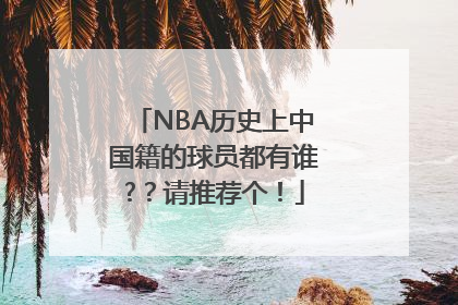 NBA历史上中国籍的球员都有谁?？请推荐个！