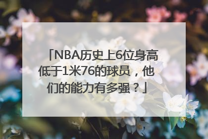 NBA历史上6位身高低于1米76的球员，他们的能力有多强？