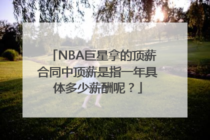 NBA巨星拿的顶薪合同中顶薪是指一年具体多少薪酬呢？