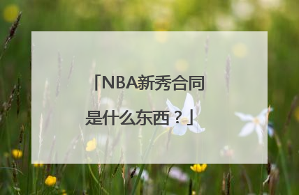 NBA新秀合同是什么东西？