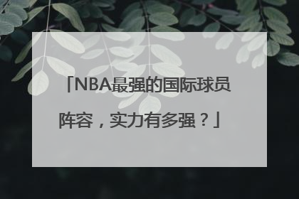 NBA最强的国际球员阵容，实力有多强？