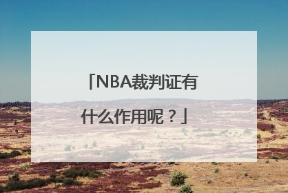 NBA裁判证有什么作用呢？