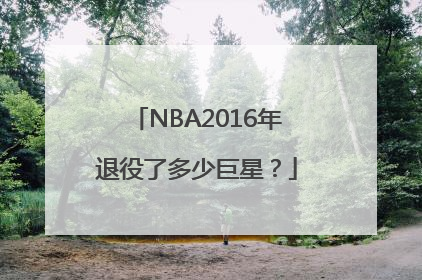 NBA2016年退役了多少巨星？