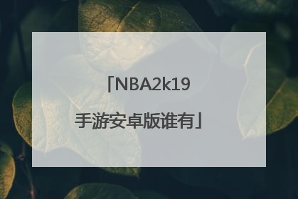 NBA2k19手游安卓版谁有