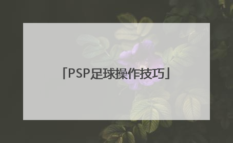 PSP足球操作技巧