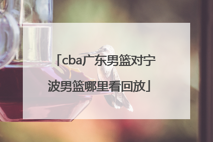 cba广东男篮对宁波男篮哪里看回放