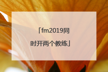 fm2019同时开两个教练