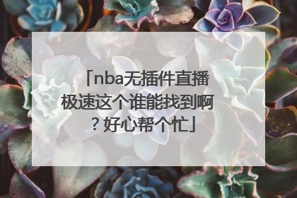 nba无插件直播极速这个谁能找到啊？好心帮个忙