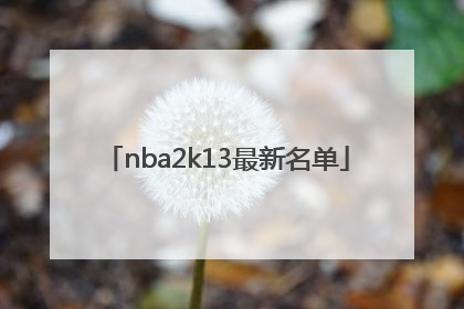 「nba2k13最新名单」nba2k13名单补丁怎么用