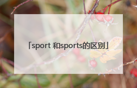 sport 和sports的区别