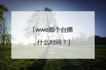 wwe那个台播，什么时间？